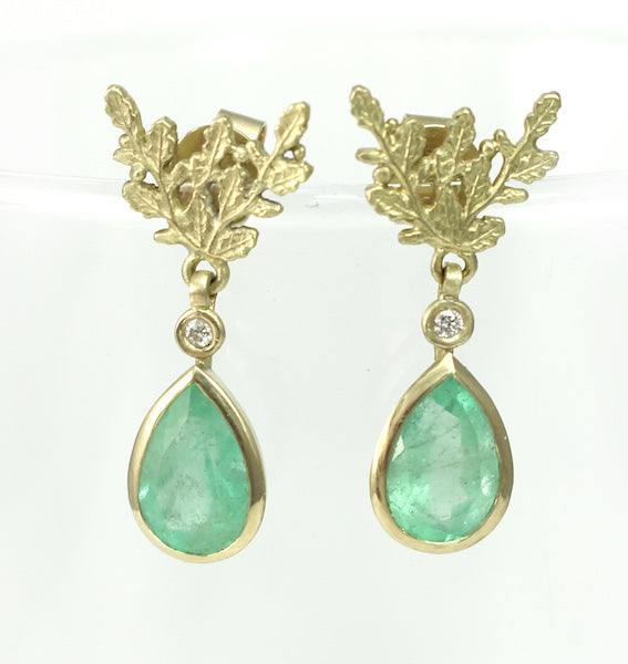 New Columbian Emeralds & Diamond Earrings!