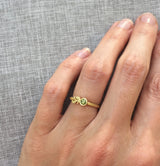 Green Diamond Oak Branch Ring