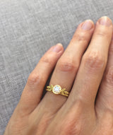 White Diamond Oak Ring