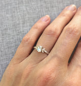 White Sapphire Oak Ring