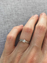 White Diamond Oak Branch Ring
