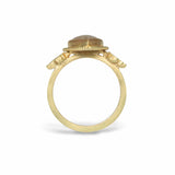 Peachy-Pink Diamond Oak Ring