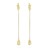 Citrine Oak Drop Earrings