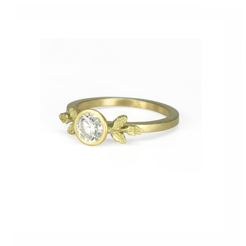 White Diamond Oak Ring