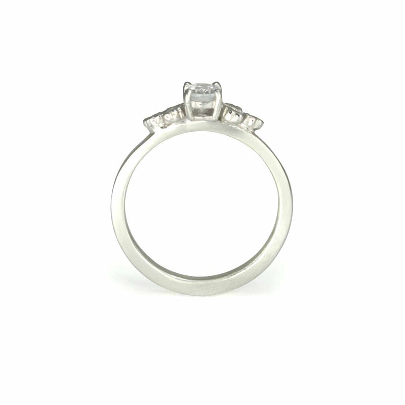 White Sapphire Oak Ring