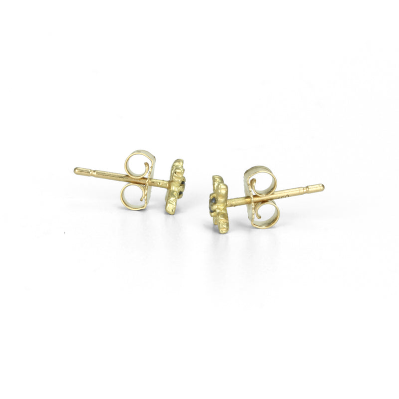 Quatrefoil Sapphire Ear Studs in 18ct Gold